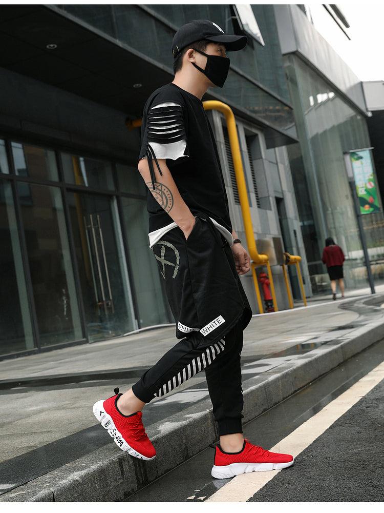 Men's Red Lightweight Breathable Mesh Running Sneakers