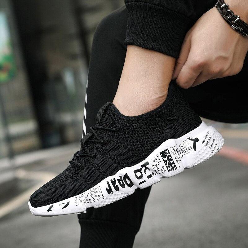 Men's Red Lightweight Breathable Mesh Running Sneakers