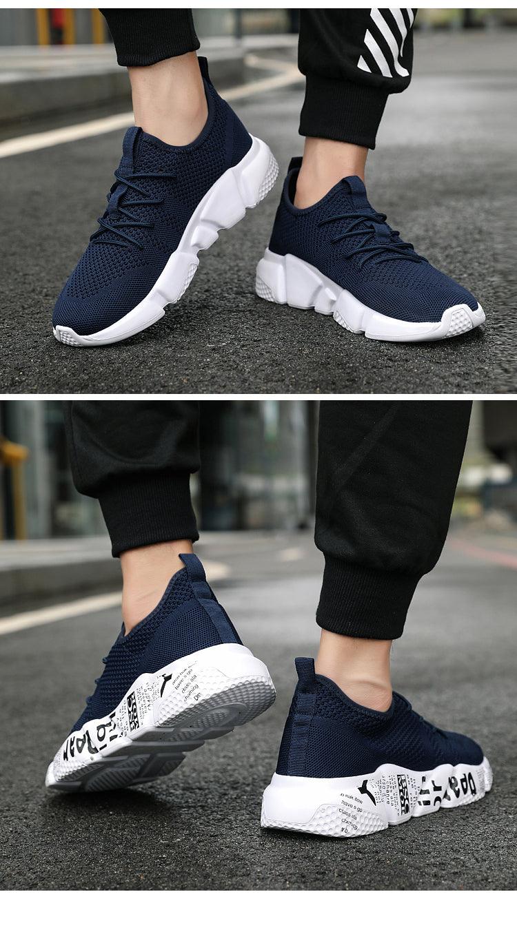 Men's Red Lightweight Breathable Mesh Running Sneakers