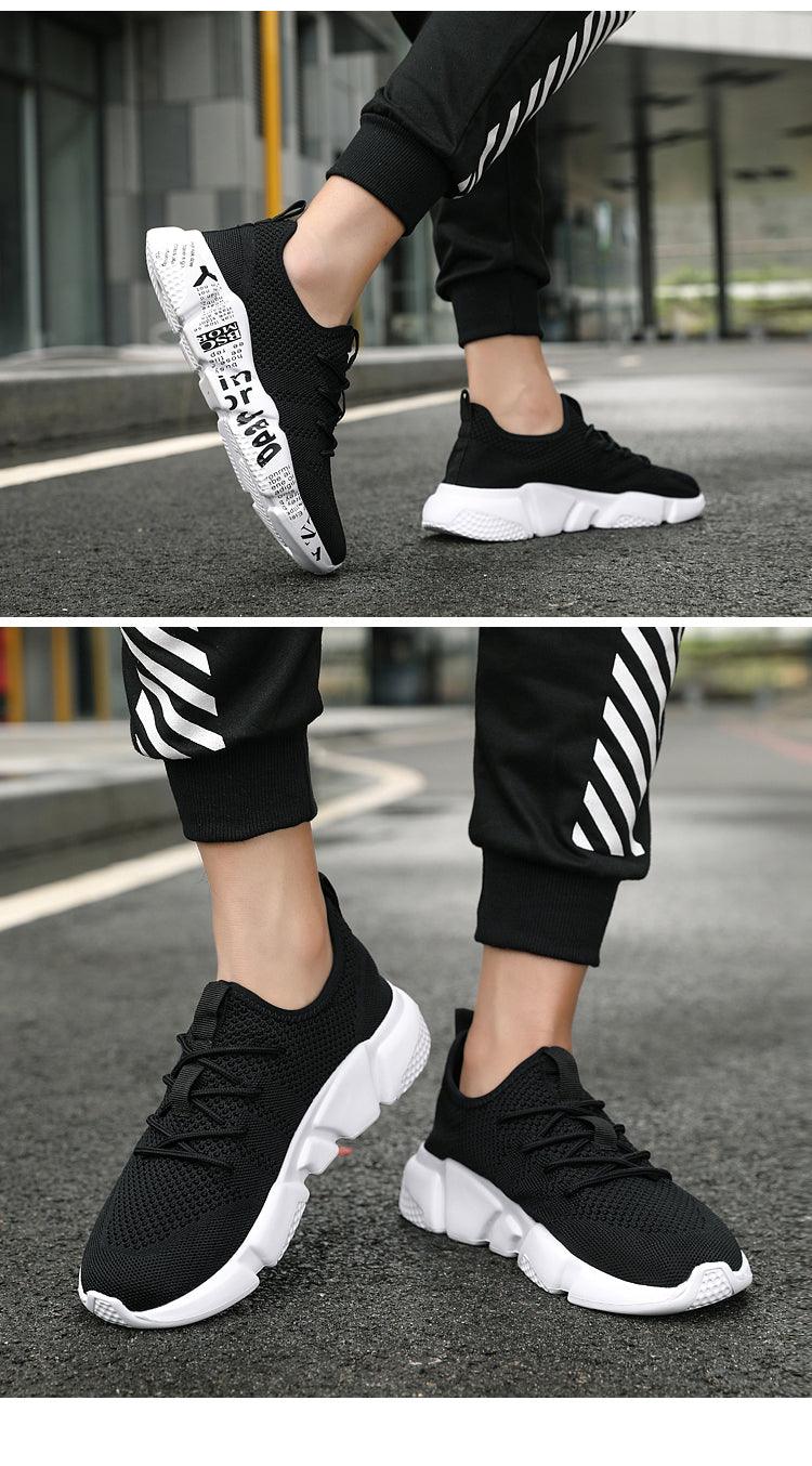 Men's Red Lightweight Breathable Mesh Running Sneakers