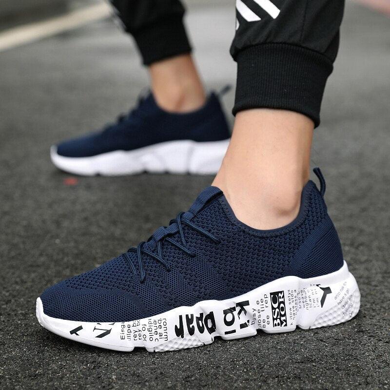 Men's Red Lightweight Breathable Mesh Running Sneakers