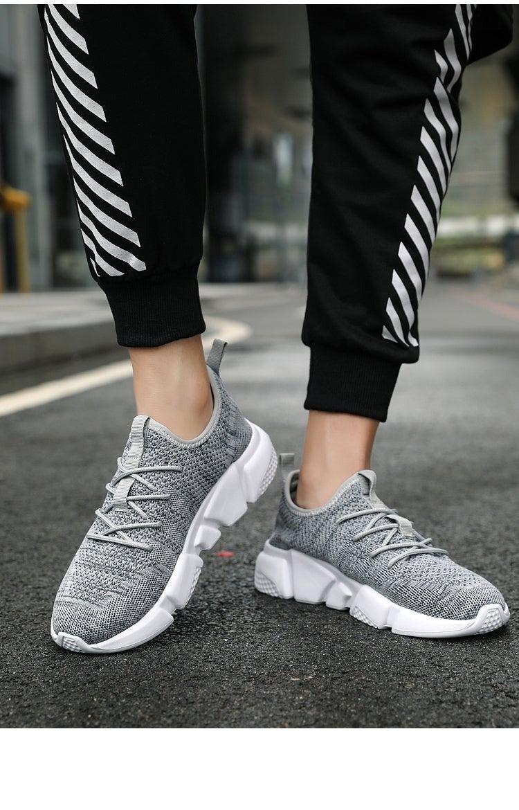 Men's Red Lightweight Breathable Mesh Running Sneakers