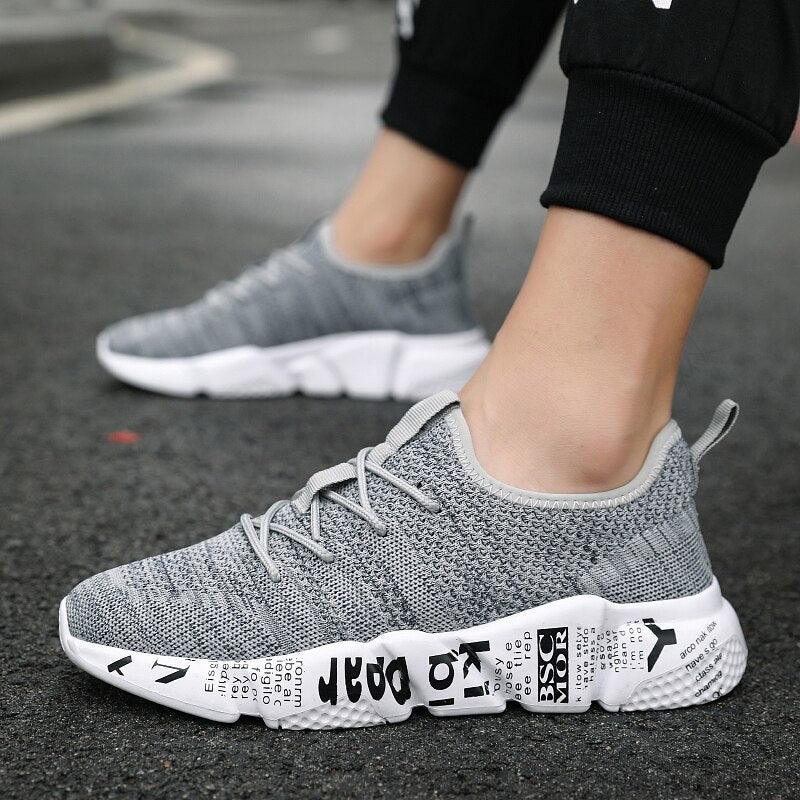 Men's Red Lightweight Breathable Mesh Running Sneakers