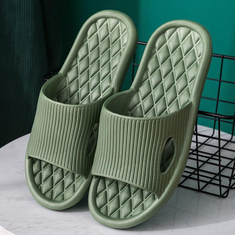 Unisex solid-colored lightweight shower slide sandals with cushioned sole