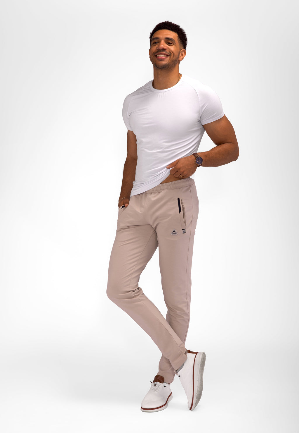 Navy Blue Athletic Tapered Jogger Pants for Tall Men - Image 26