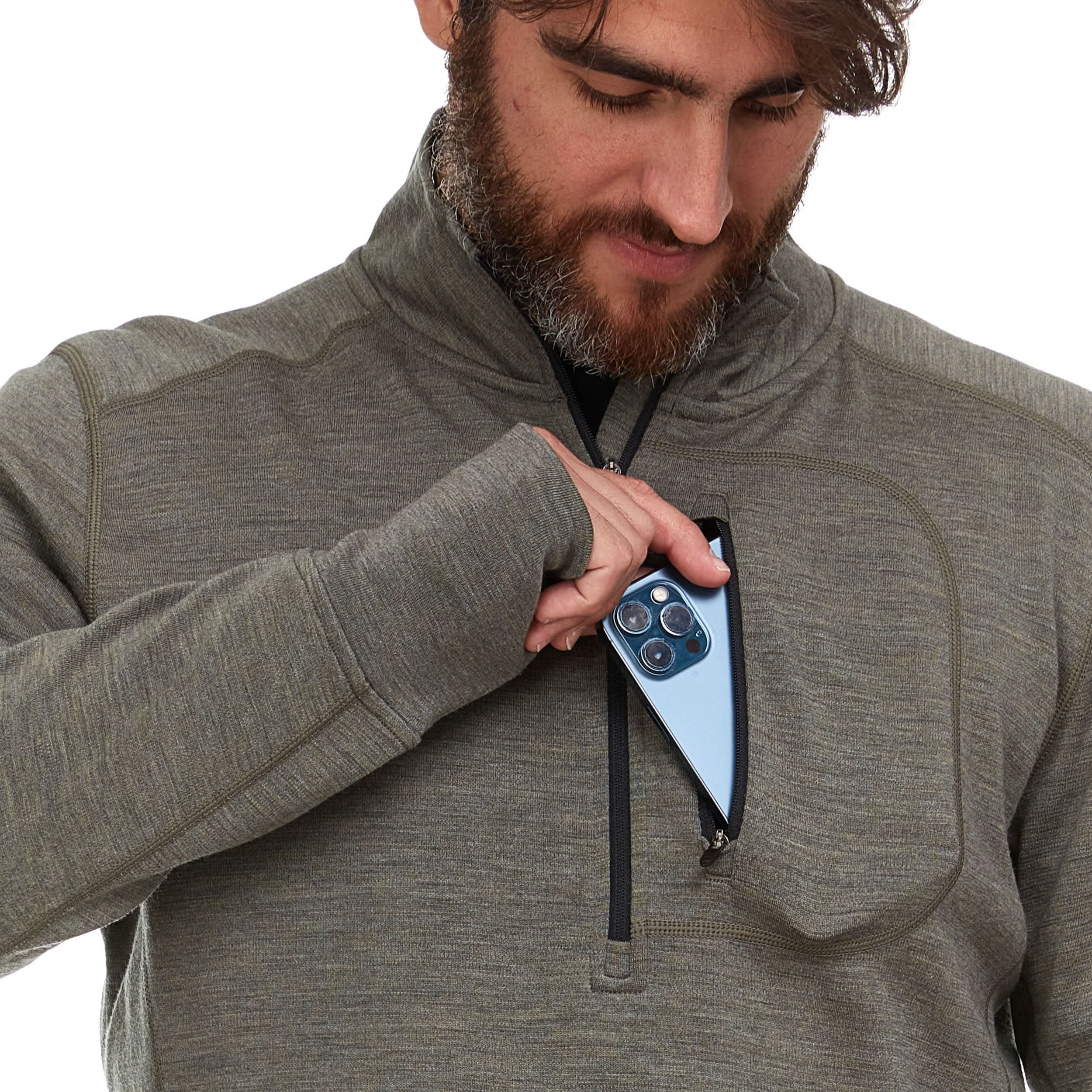 Men's Heavyweight 100% Merino Wool 1/4 Zip Pullover