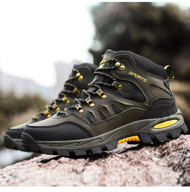 Mens Waterproof Winter Snow Boots, Warm Lined Ankle Hiking Boots