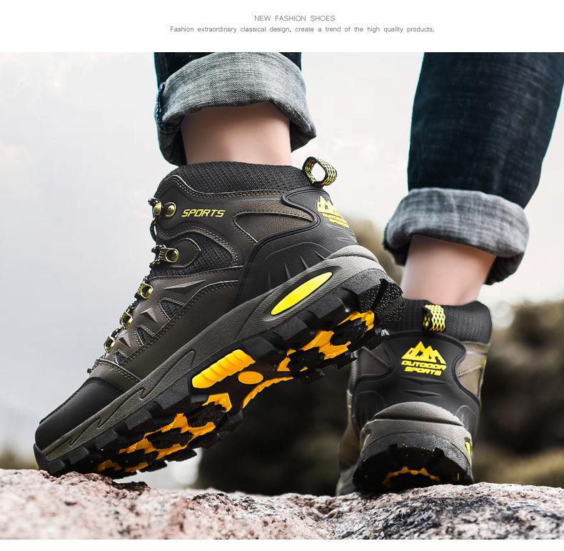 Mens Waterproof Winter Snow Boots, Warm Lined Ankle Hiking Boots