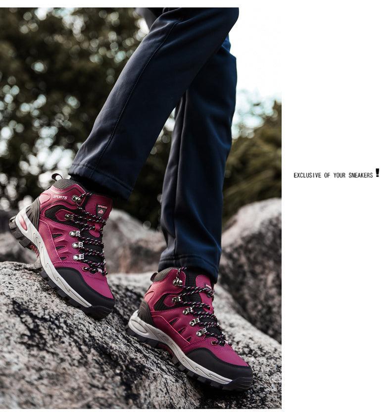 Mens Waterproof Winter Snow Boots, Warm Lined Ankle Hiking Boots
