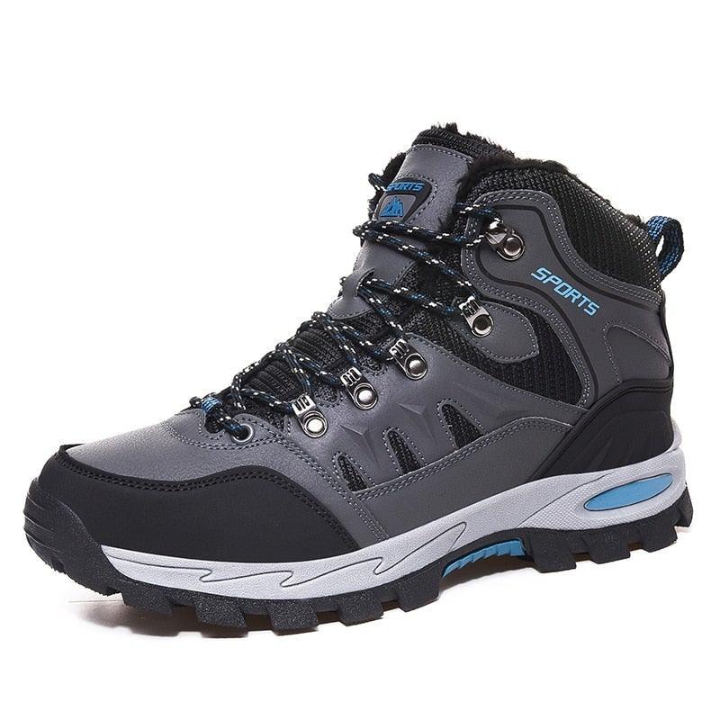 Mens Waterproof Winter Snow Boots, Warm Lined Ankle Hiking Boots