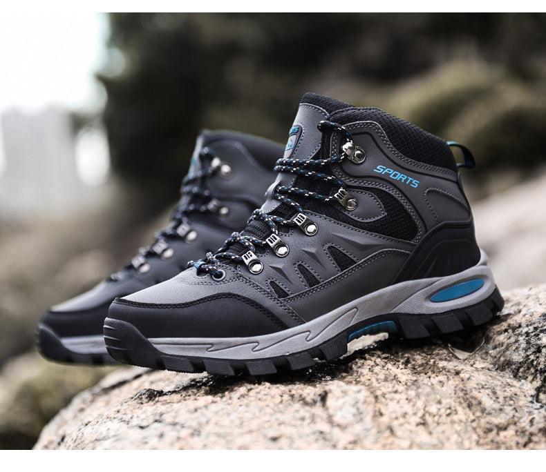 Mens Waterproof Winter Snow Boots, Warm Lined Ankle Hiking Boots