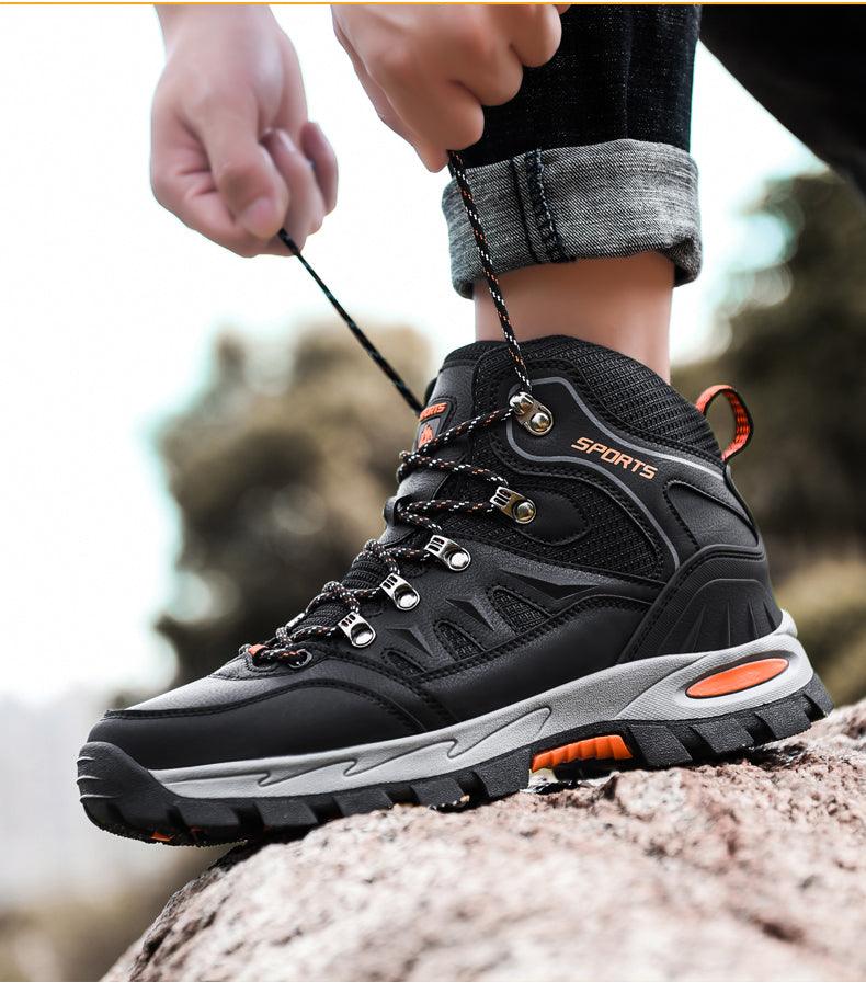 Mens Waterproof Winter Snow Boots, Warm Lined Ankle Hiking Boots