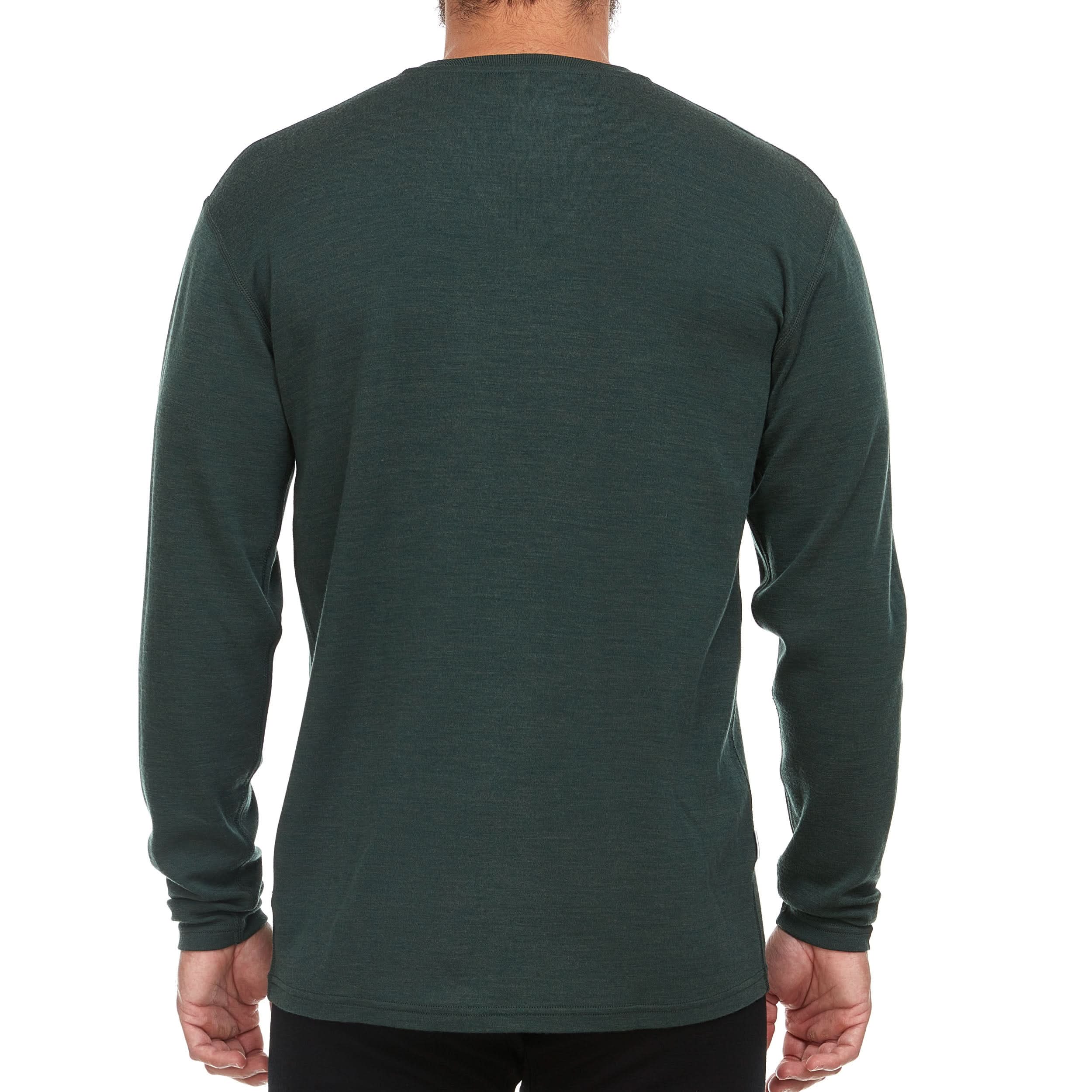 Men's Midweight Merino Wool V-Neck Sweater in Forest-Green