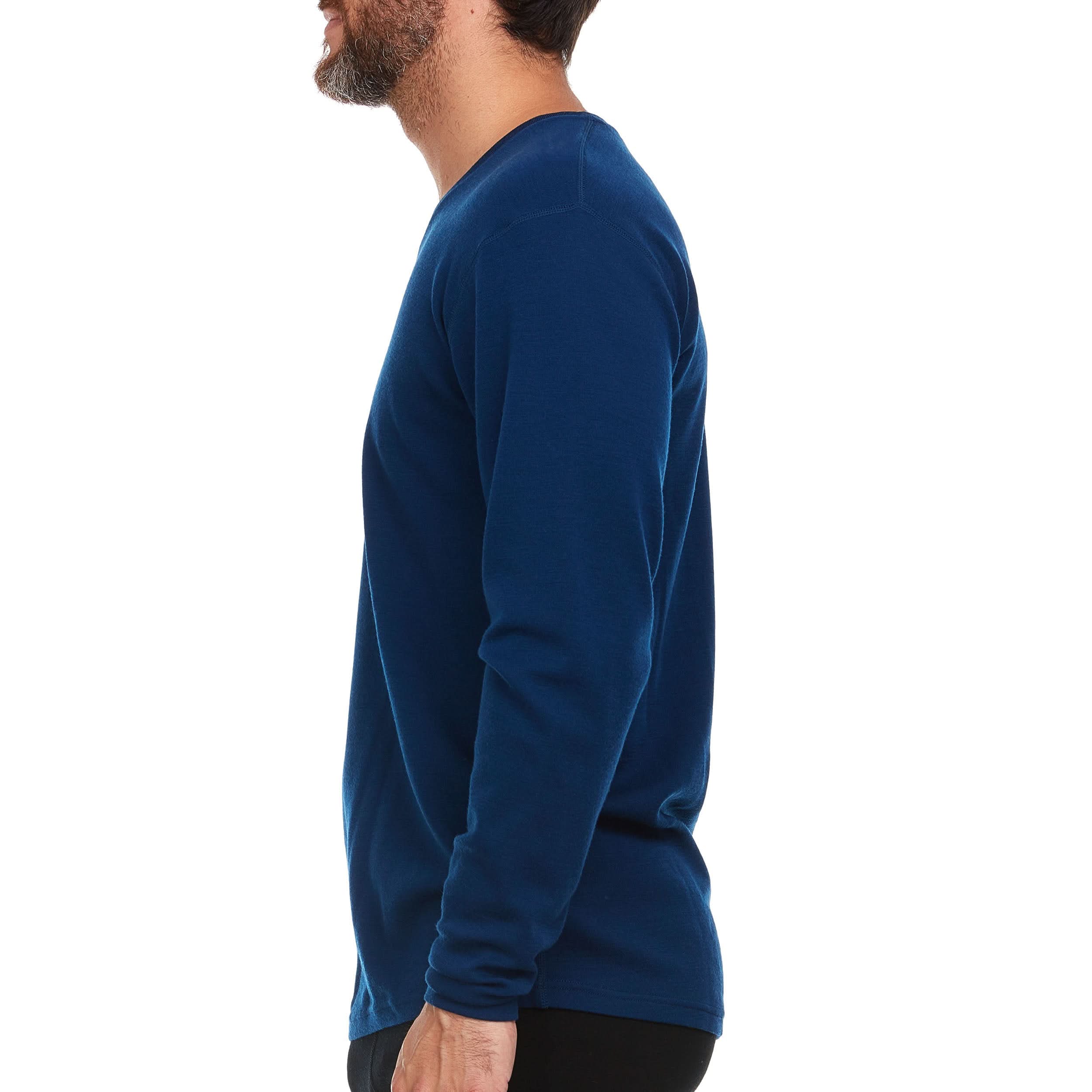 Men's Midweight Merino Wool V-Neck Sweater in Forest-Green