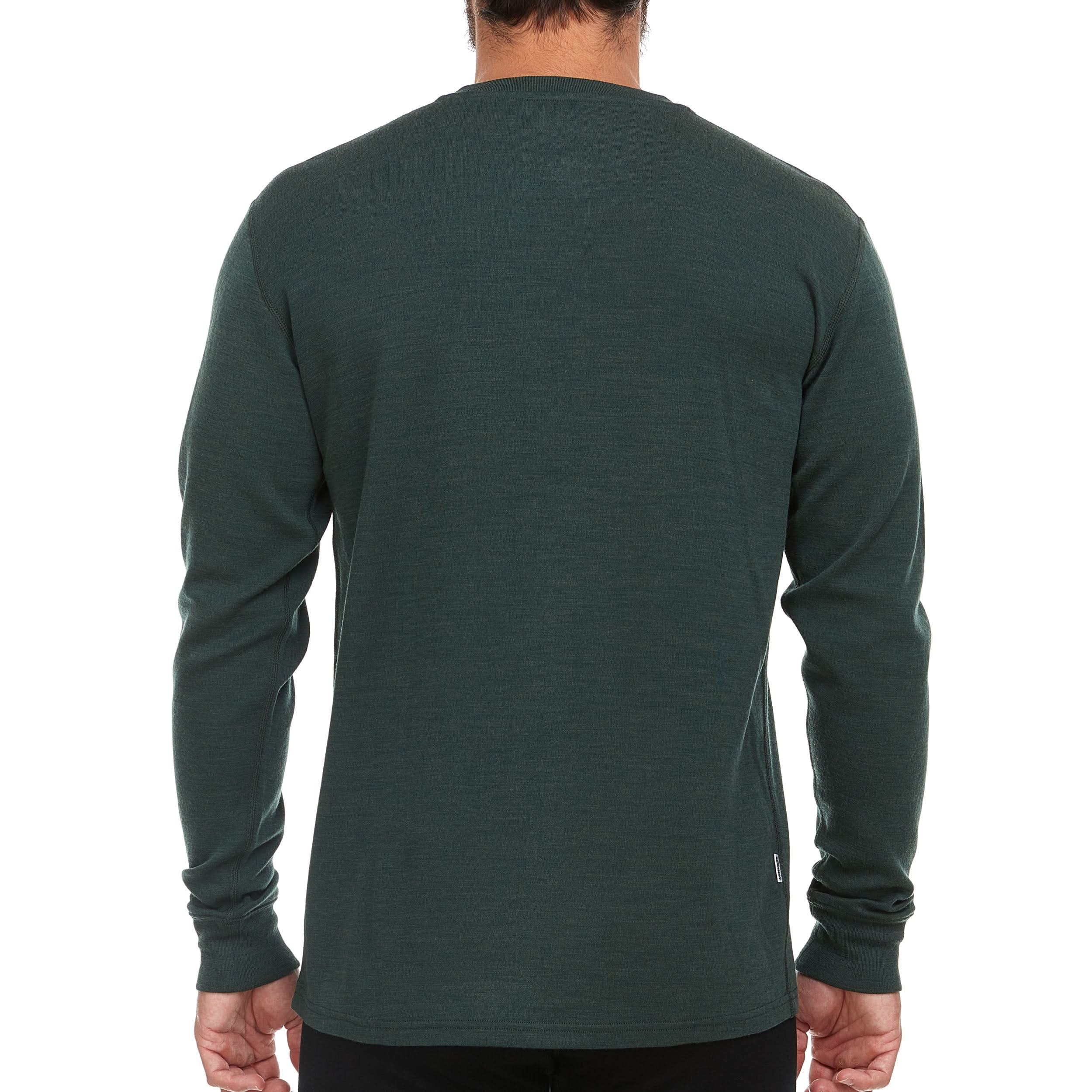 Men's Midweight Merino Wool Henley Long Sleeve Knit Shirt