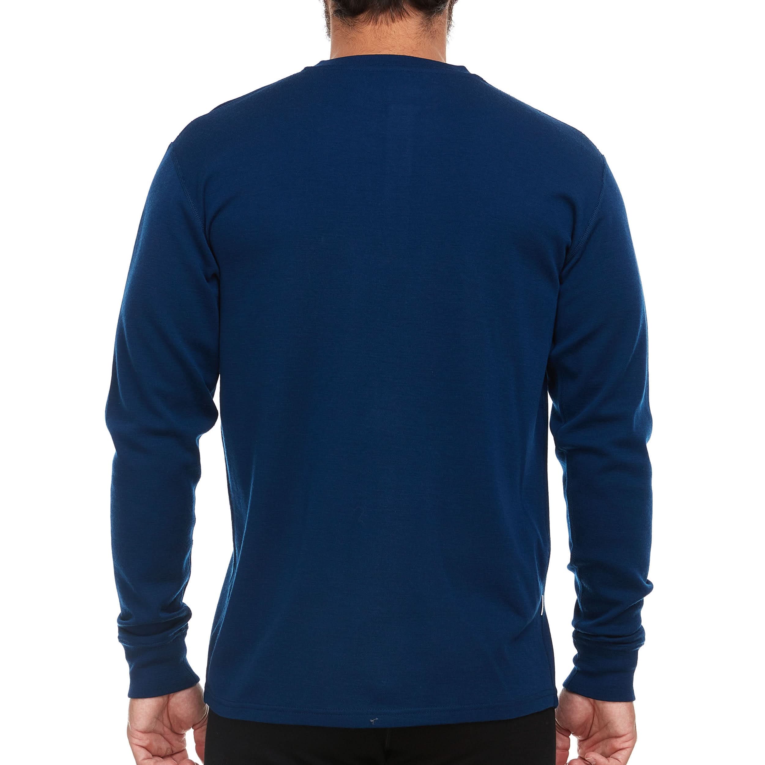 Men's Midweight Merino Wool Henley Long Sleeve Knit Shirt