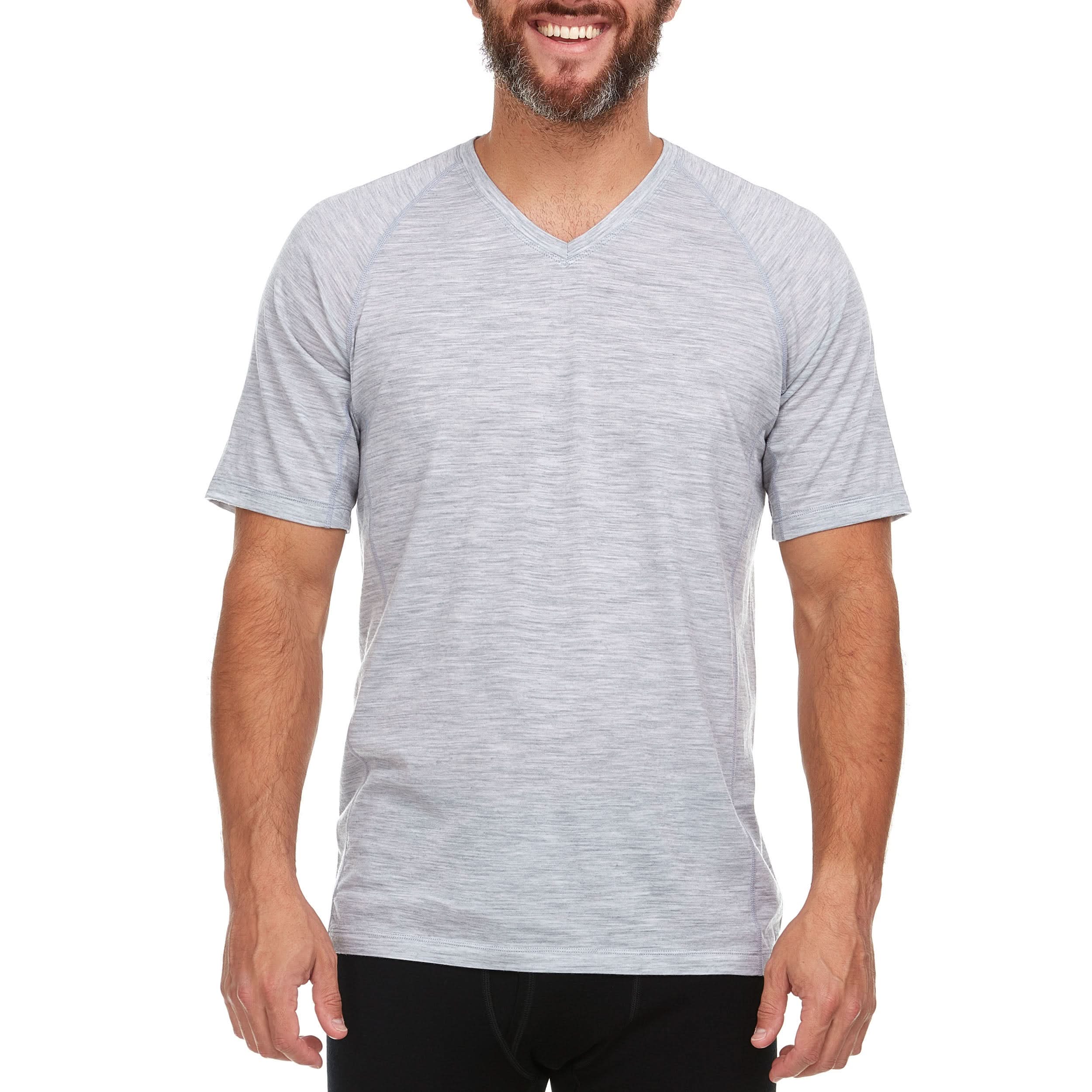 Men's Merino Wool V-Neck T-Shirt – Microweight Base Layer