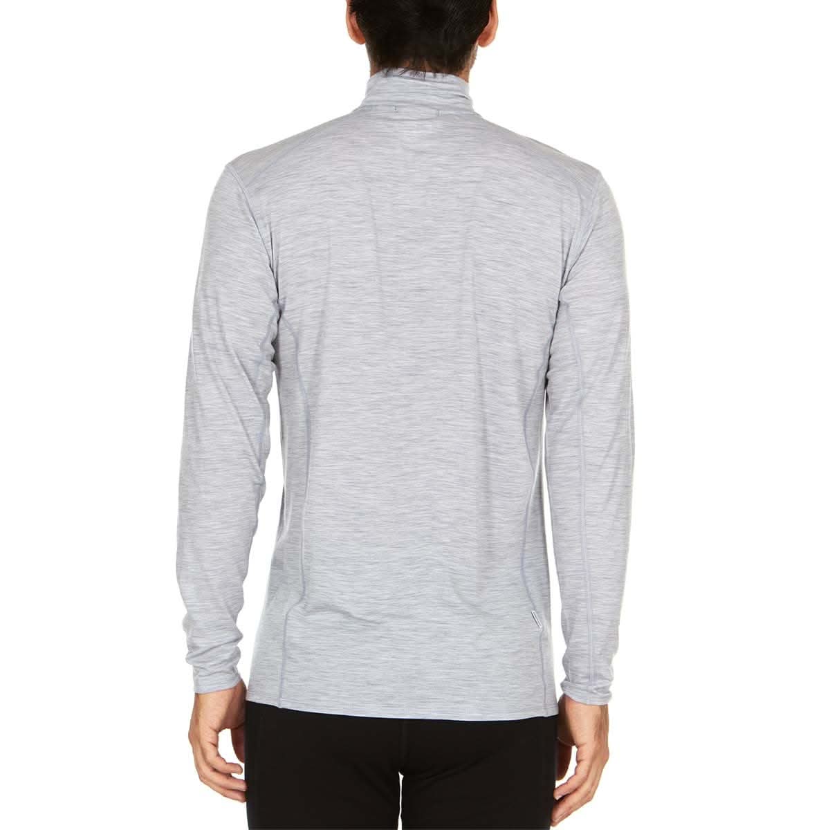Men's Microweight Merino Wool 1/4 Zip Pullover in Grey and Black