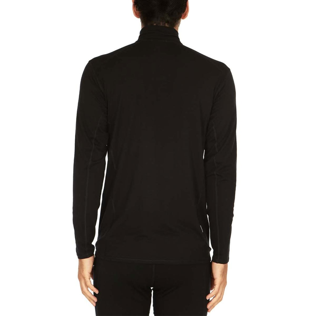 Men's Microweight Merino Wool 1/4 Zip Pullover in Grey and Black