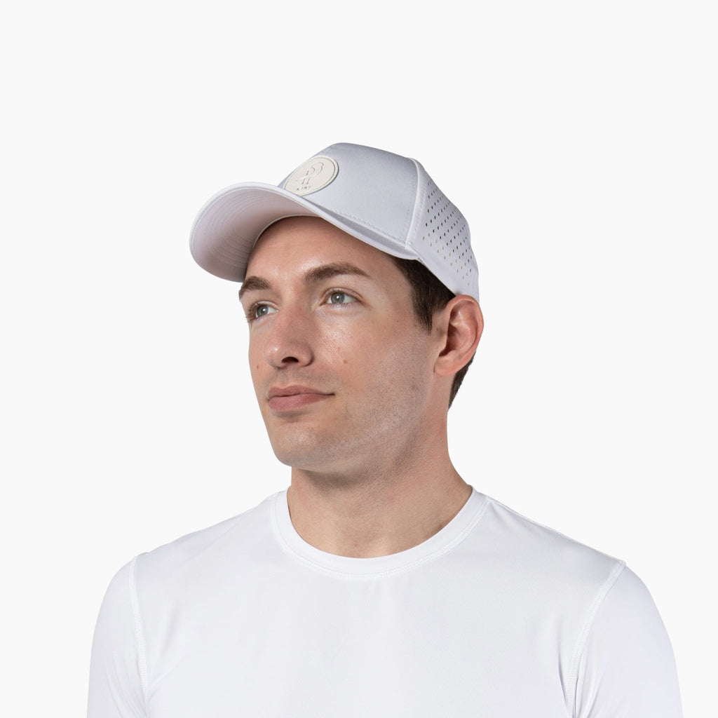 White UV Protective Performance Sport Hat with Breathable Sides - Image 3