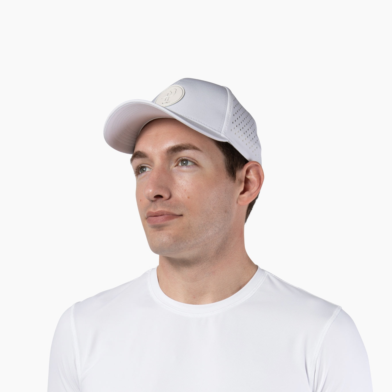 White UV Protective Performance Sport Hat with Breathable Sides - Image 3