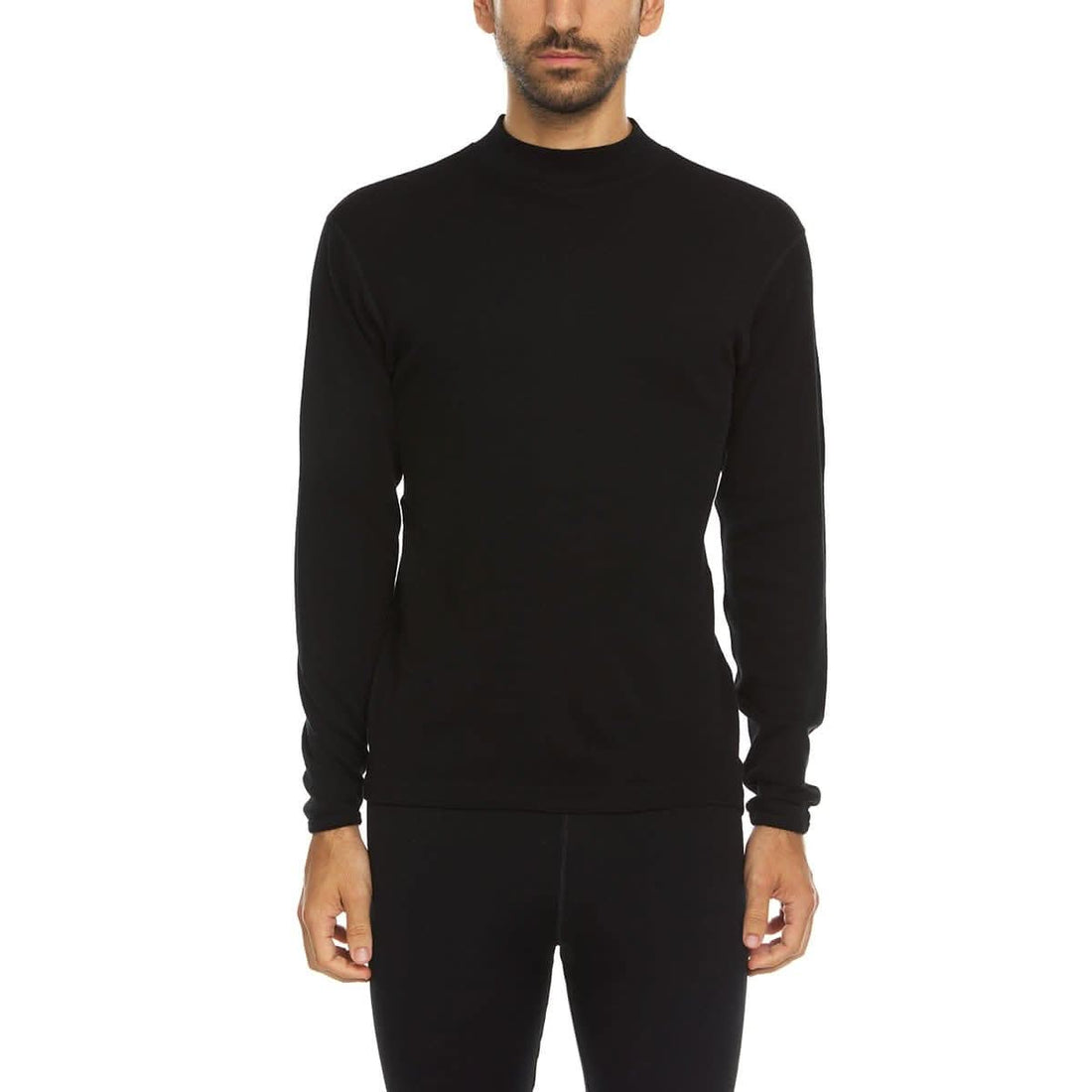 Men's 100% Merino Wool Mock Neck Long Sleeve Top