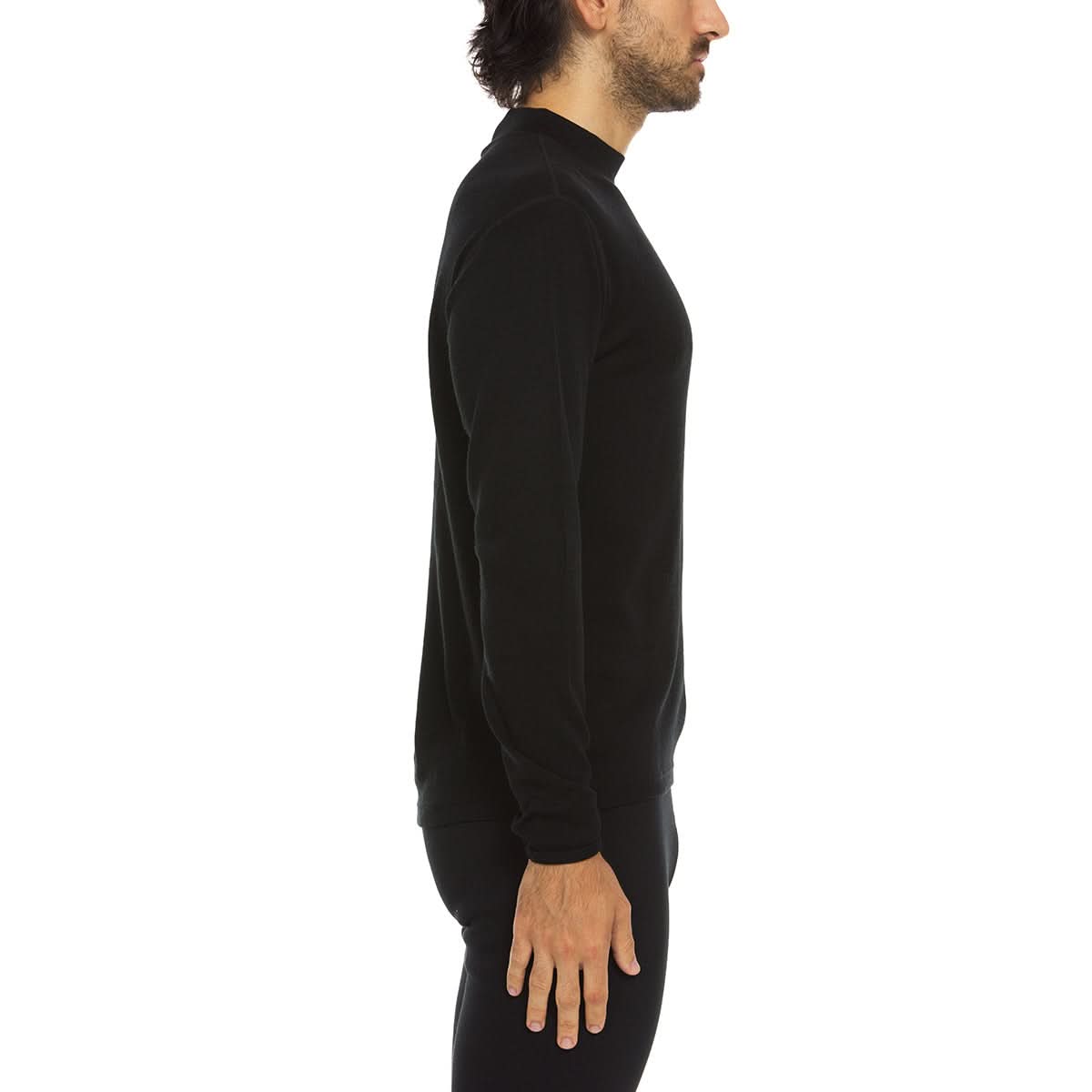 Men's 100% Merino Wool Mock Neck Long Sleeve Top