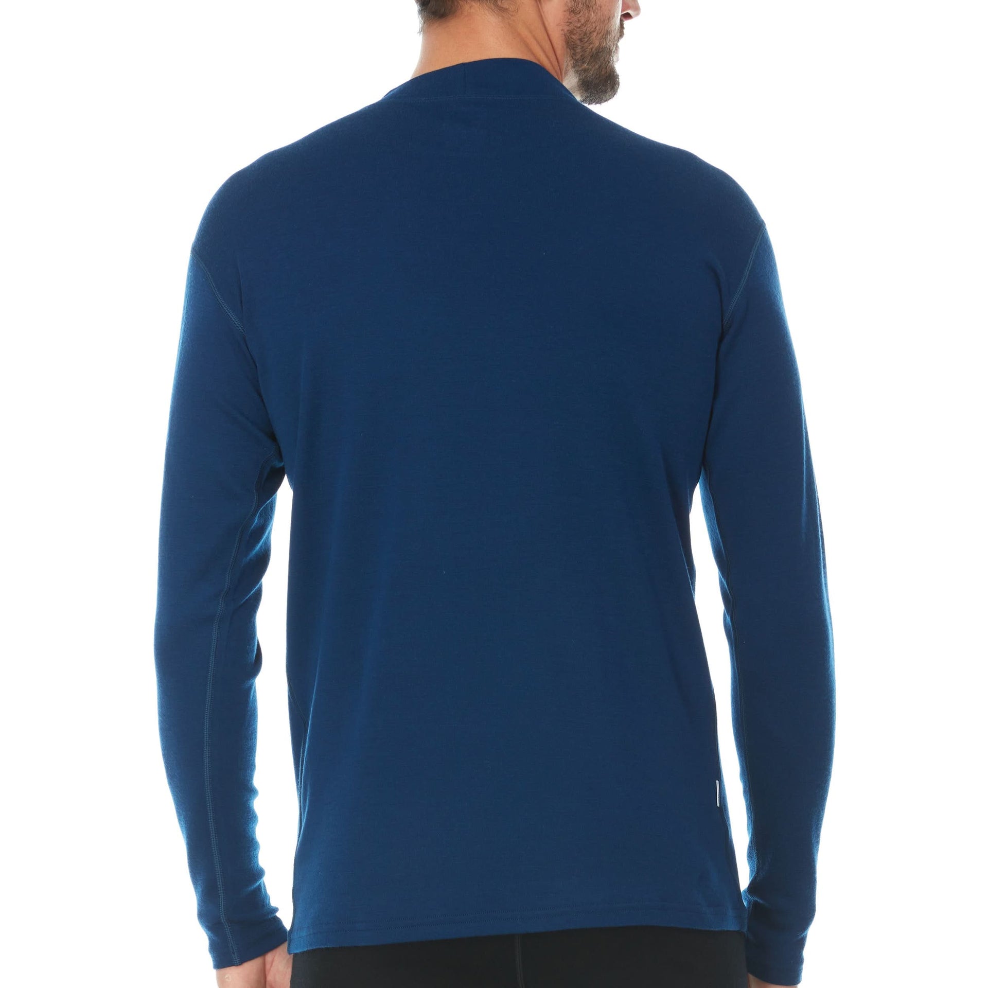 Men's 100% Merino Wool Mock Neck Long Sleeve Top
