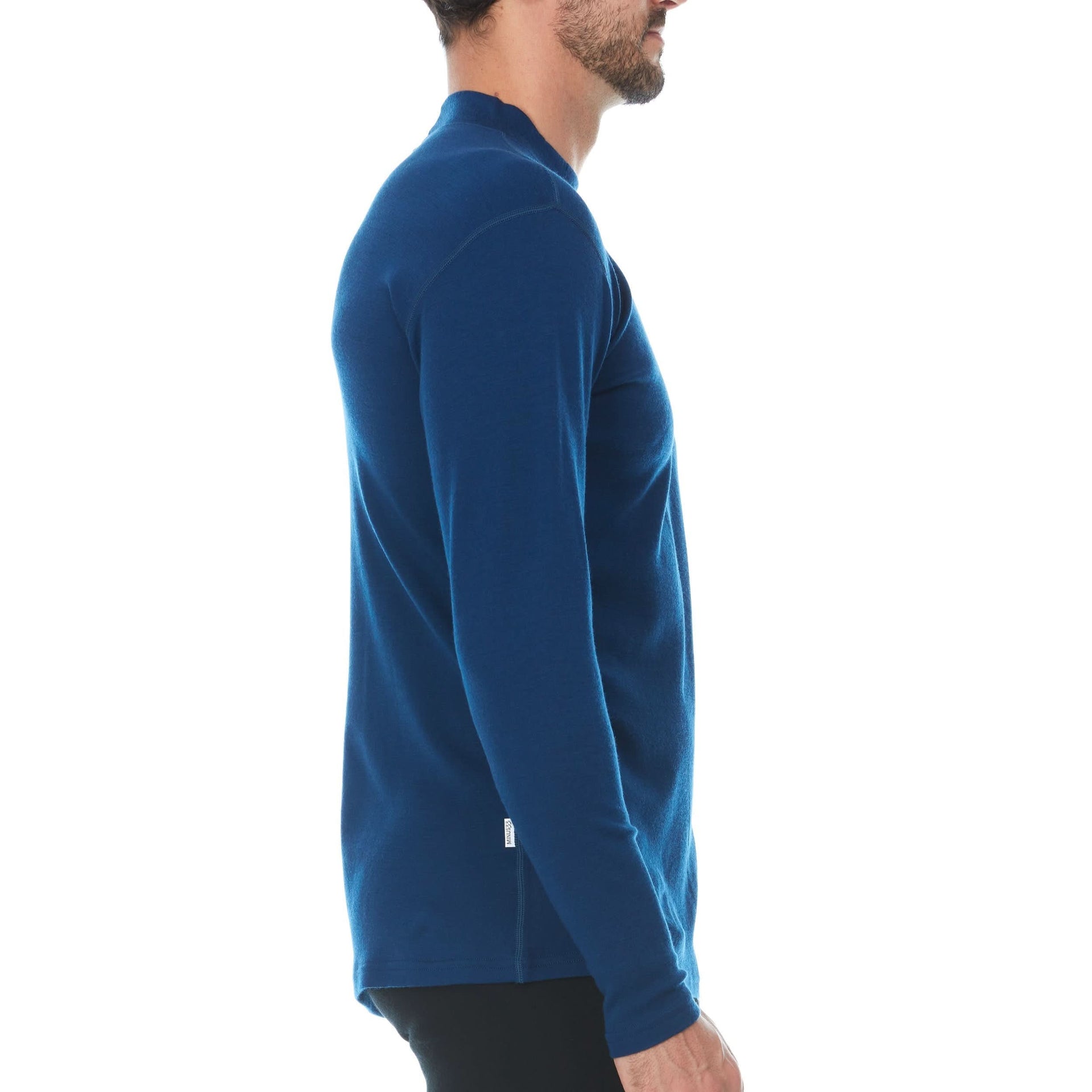 Men's 100% Merino Wool Mock Neck Long Sleeve Top