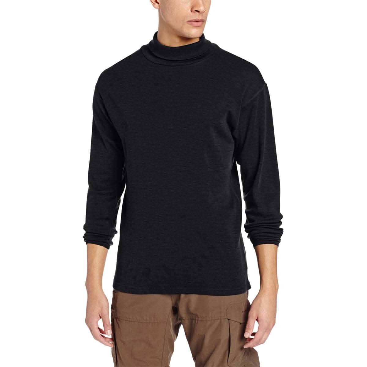Men's Midweight 100% Merino Wool Turtleneck in Charcoal Grey
