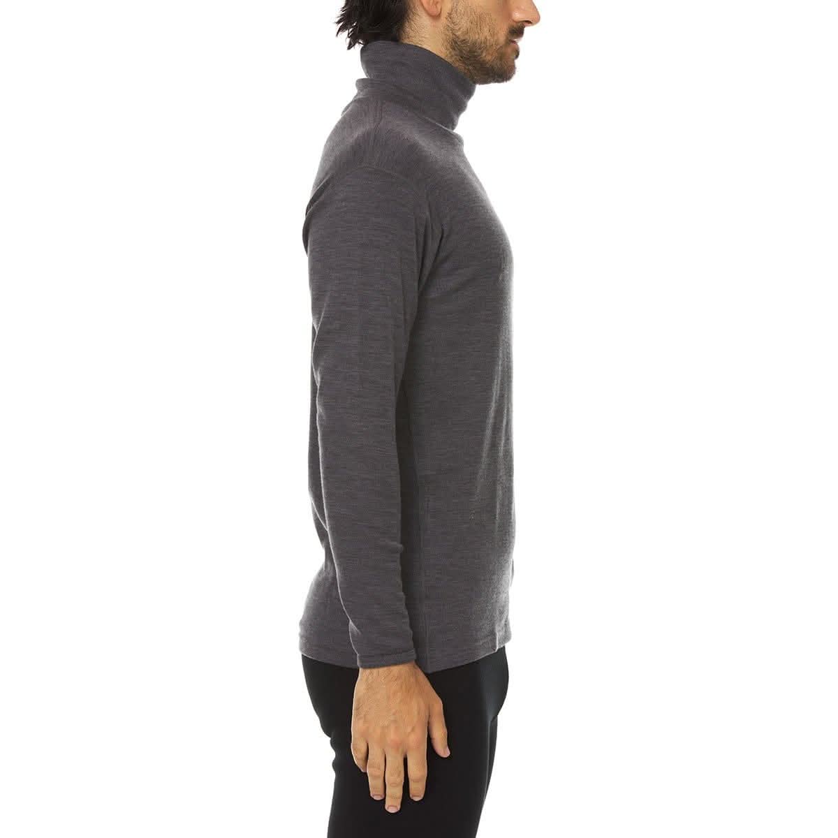 Men's Midweight 100% Merino Wool Turtleneck in Charcoal Grey