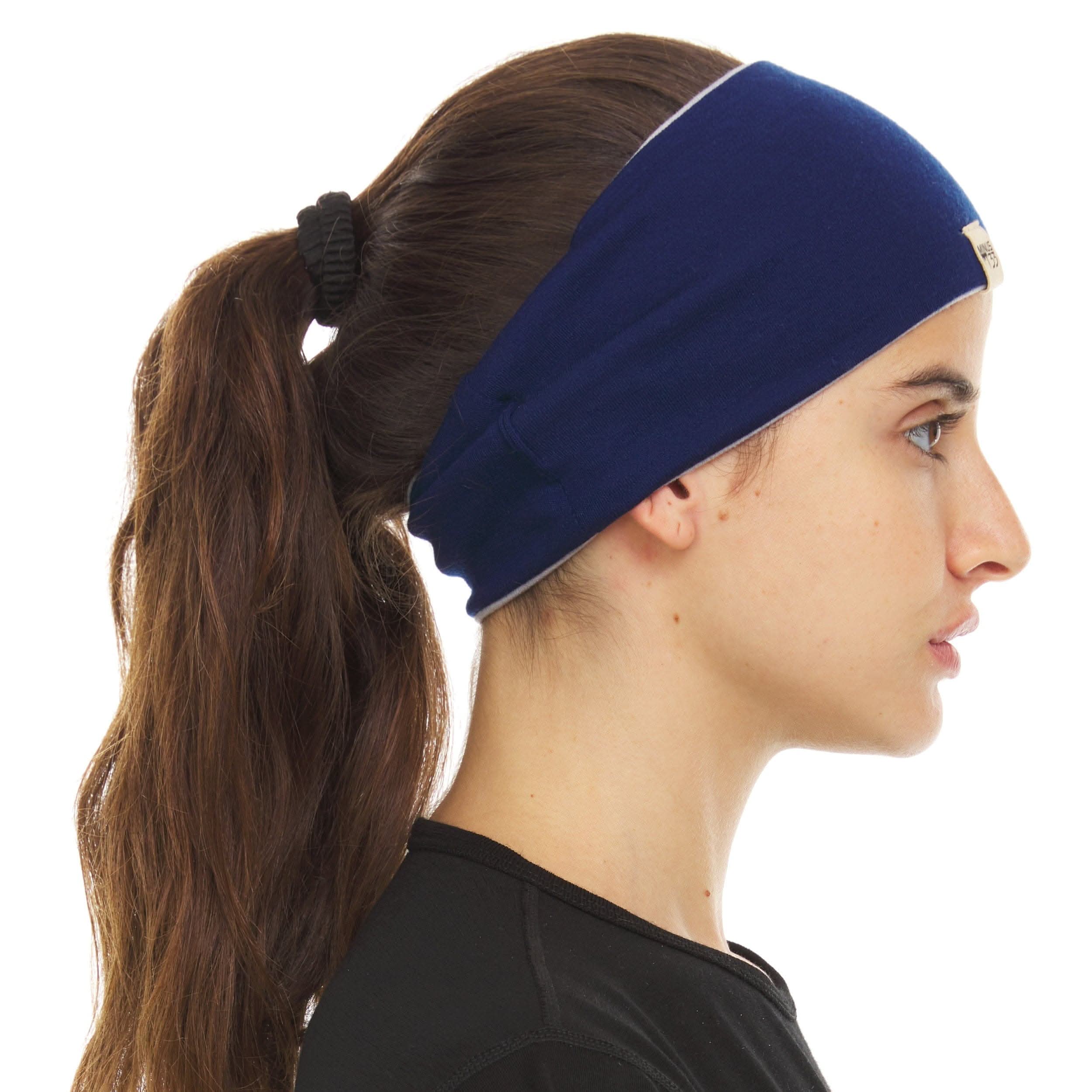 Midweight Reversible Merino Wool Headband for Winter Sports