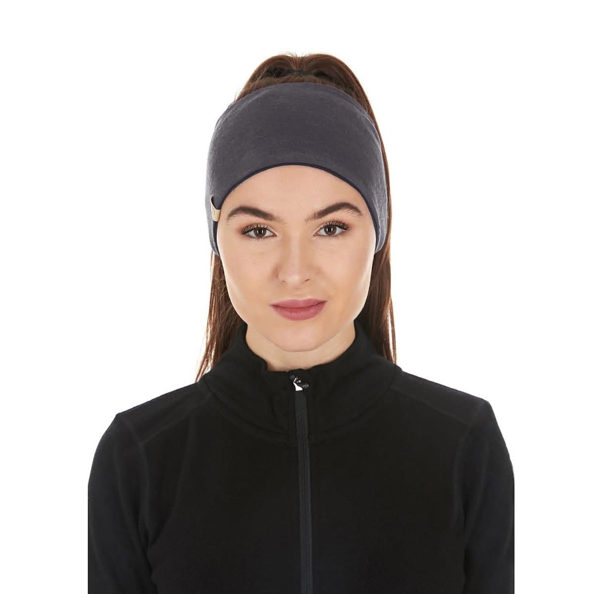 Midweight Reversible Merino Wool Headband for Winter Sports