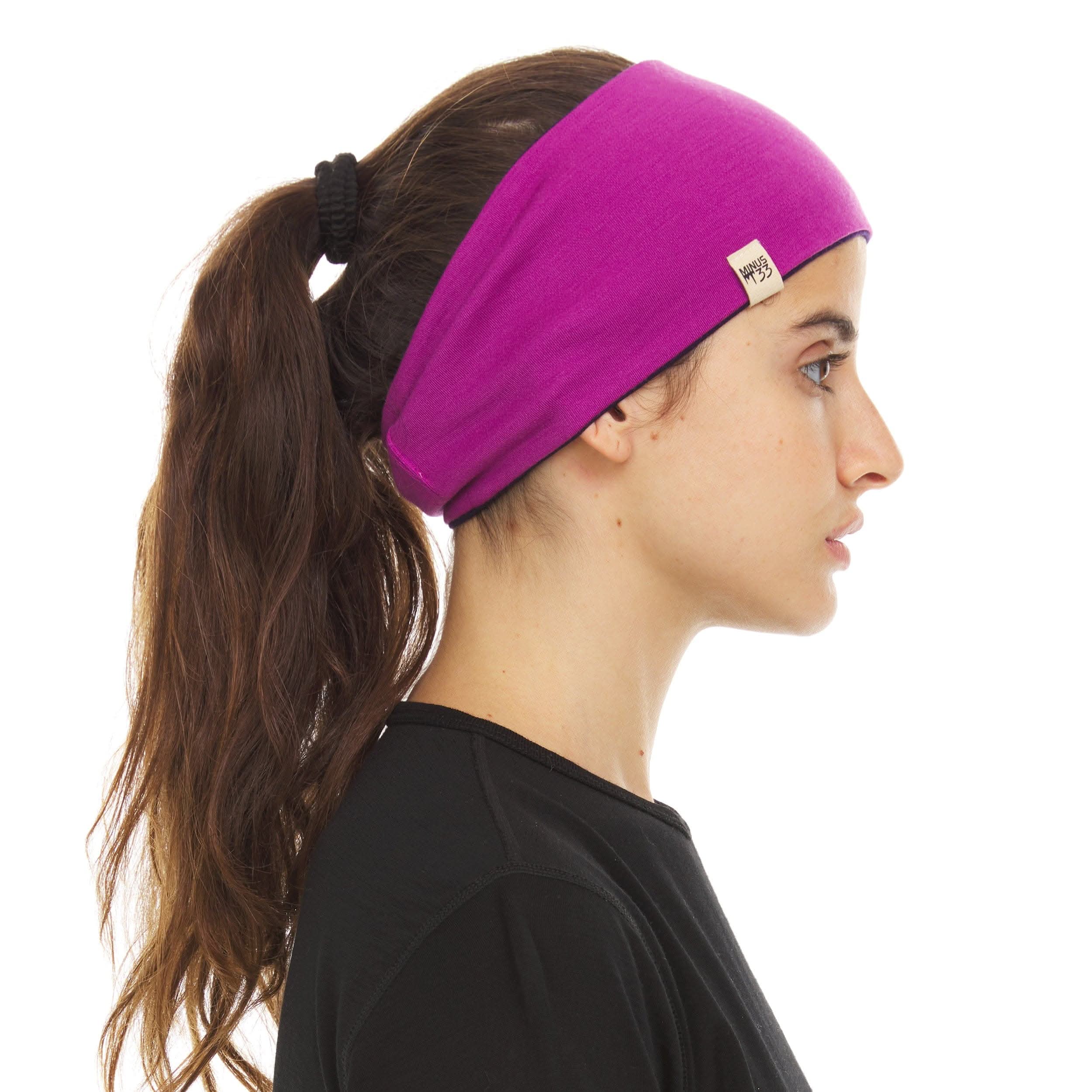 Midweight Reversible Merino Wool Headband for Winter Sports