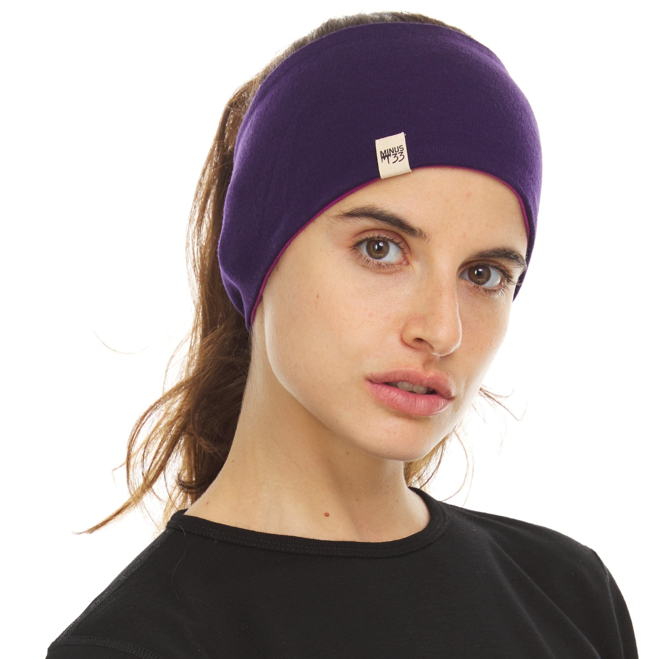 Midweight Reversible Merino Wool Headband for Winter Sports