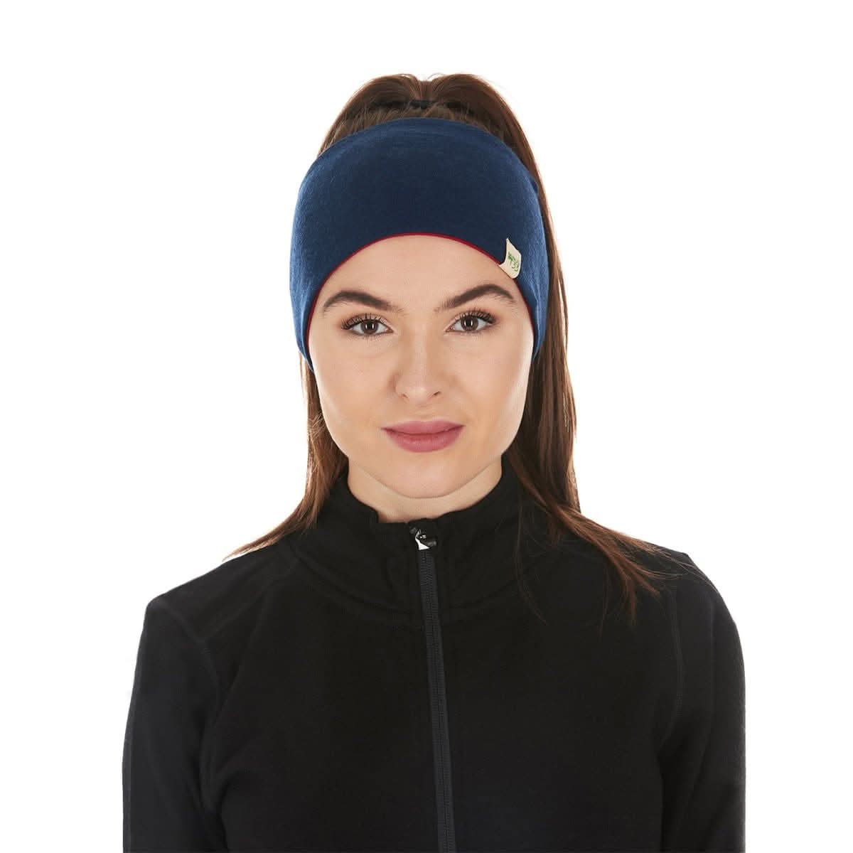 Midweight Reversible Merino Wool Headband for Winter Sports