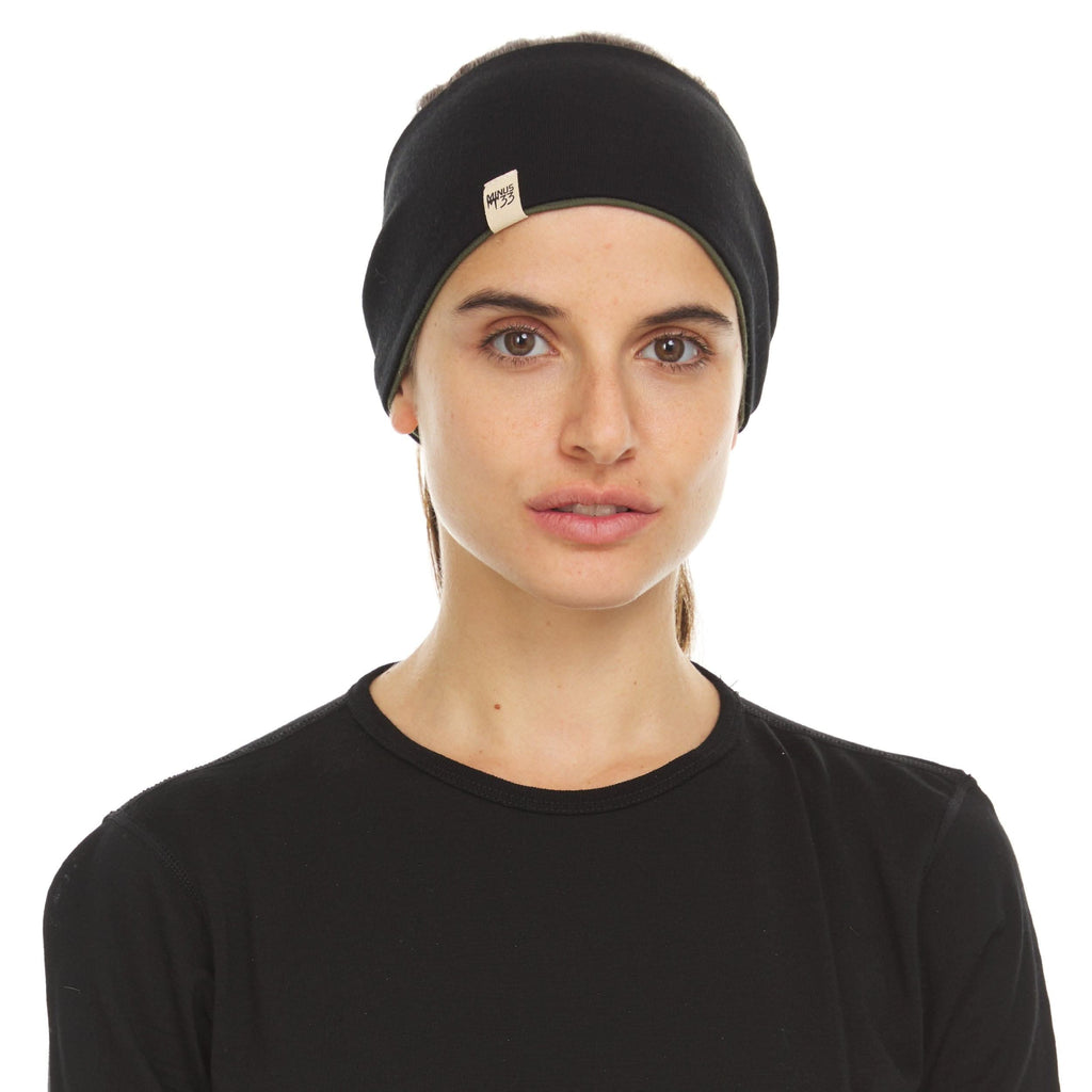 Midweight Reversible Merino Wool Headband for Winter Sports