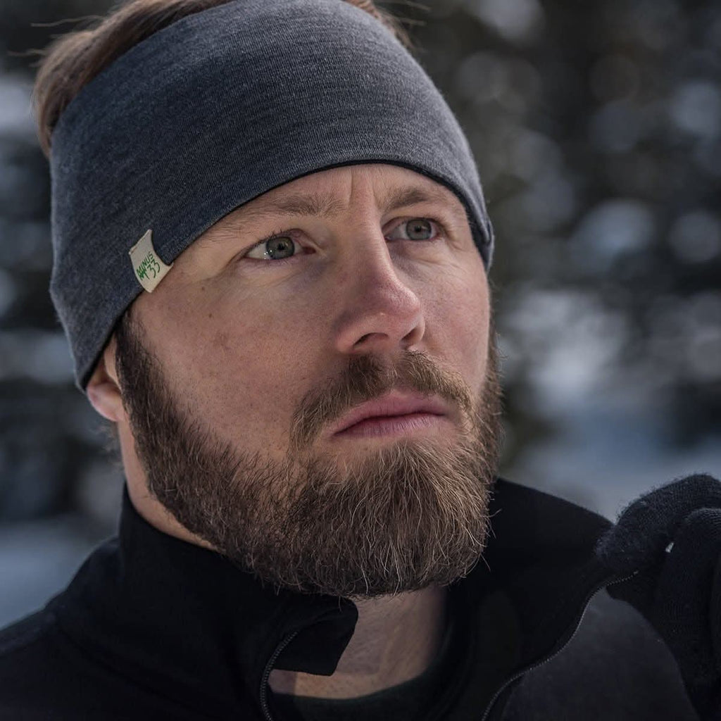 Midweight Reversible Merino Wool Headband for Winter Sports
