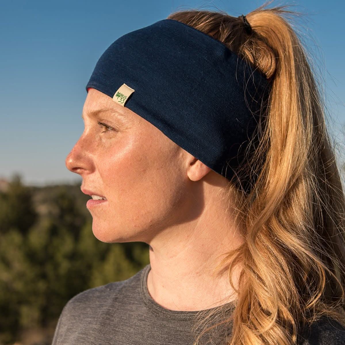 Midweight Reversible Merino Wool Headband for Winter Sports