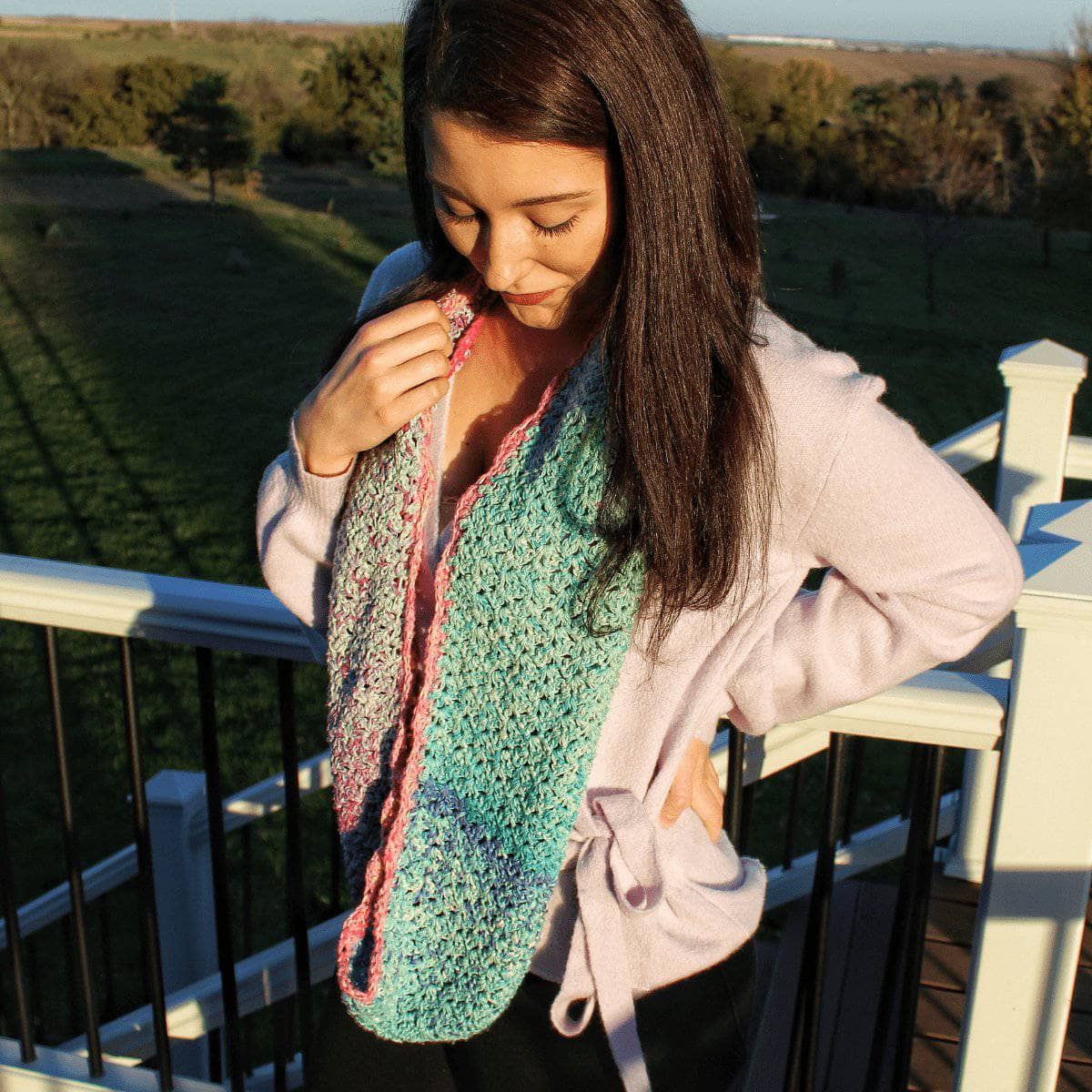 Mermaid Vibes Infinity Scarf Crochet Pattern - Silk Lace Weight