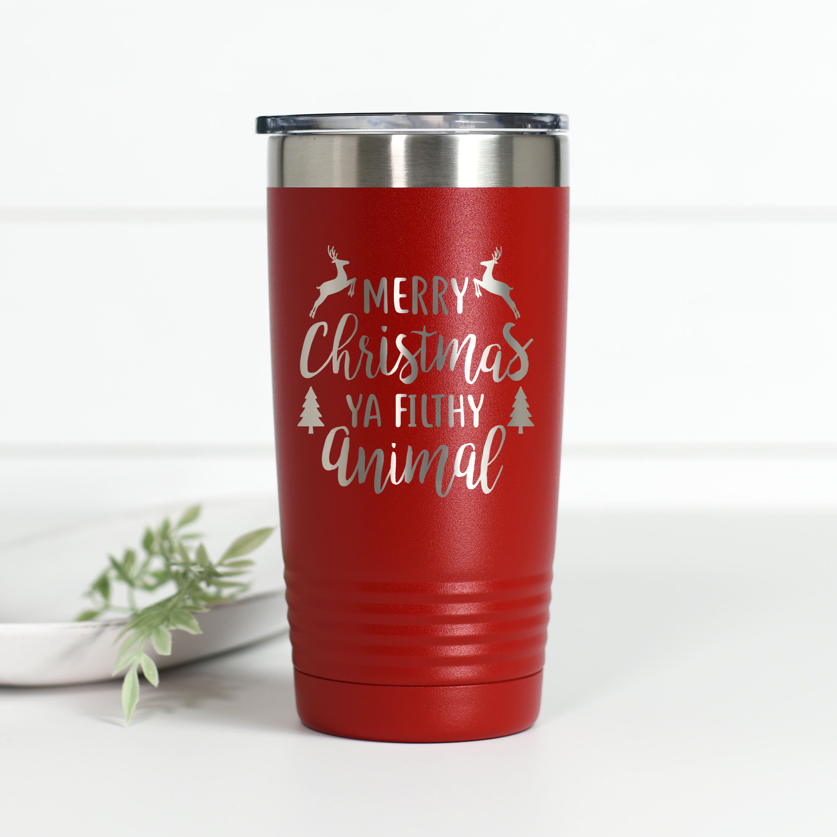 Merry Christmas You Filthy Animal 20 oz Engraved Tumbler