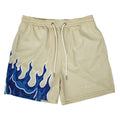 Men's Mesh Basketball Shorts with Flame Print Athletic Fit