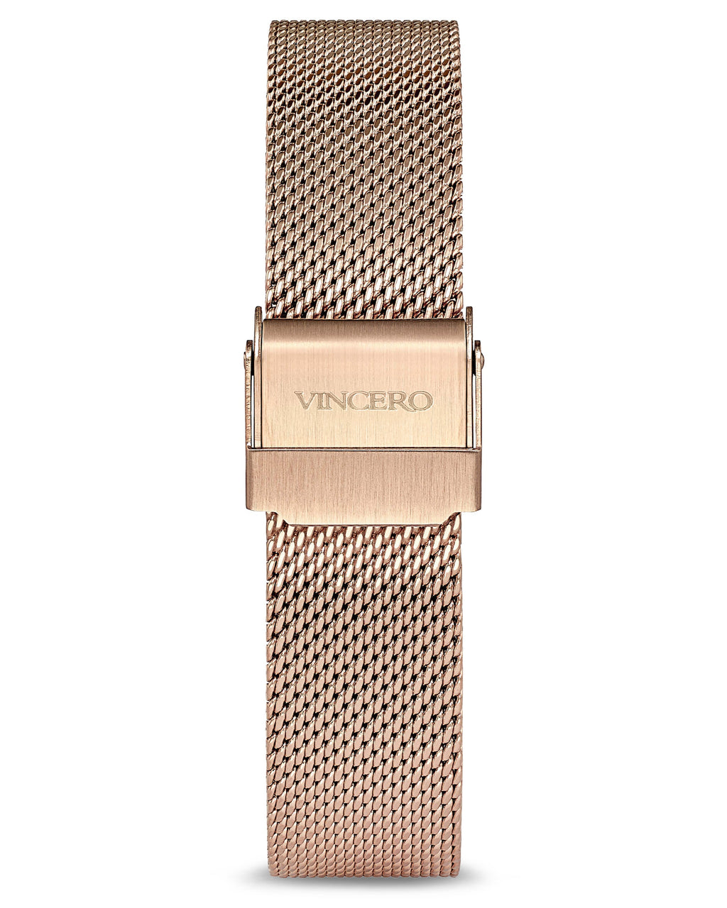 Eros Mesh Petite Watch: Rose Gold and White Pearl Minimalist Dial