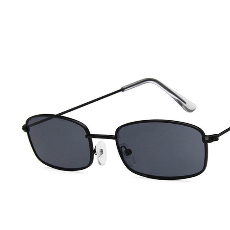 Retro Rimless Rectangle Sunglasses Gold Metal Flame Frame Shades
