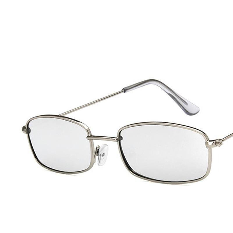 Retro Rimless Rectangle Sunglasses Gold Metal Flame Frame Shades
