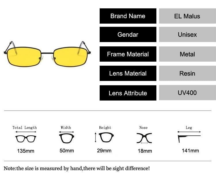 Retro Rimless Rectangle Sunglasses Gold Metal Flame Frame Shades