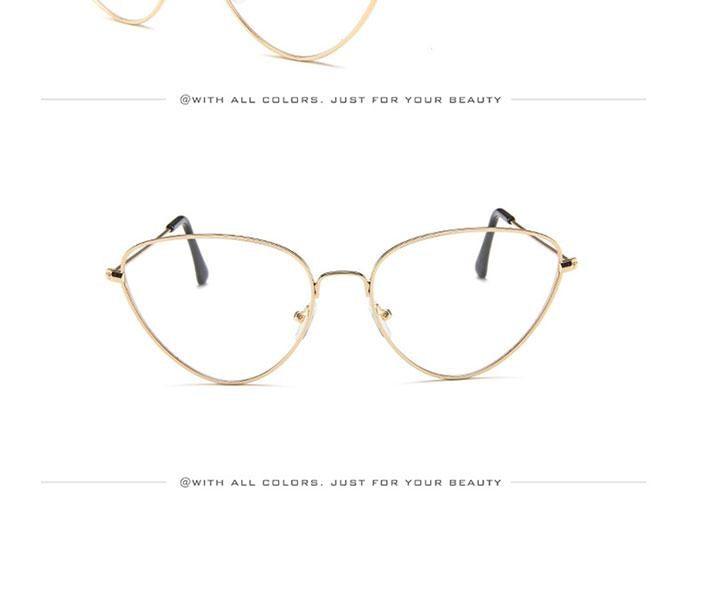 Metal Round Retro Cat Eye Sunglasses UV Protected Eyewear