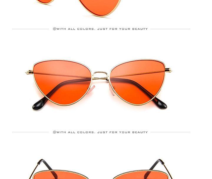 Metal Round Retro Cat Eye Sunglasses UV Protected Eyewear
