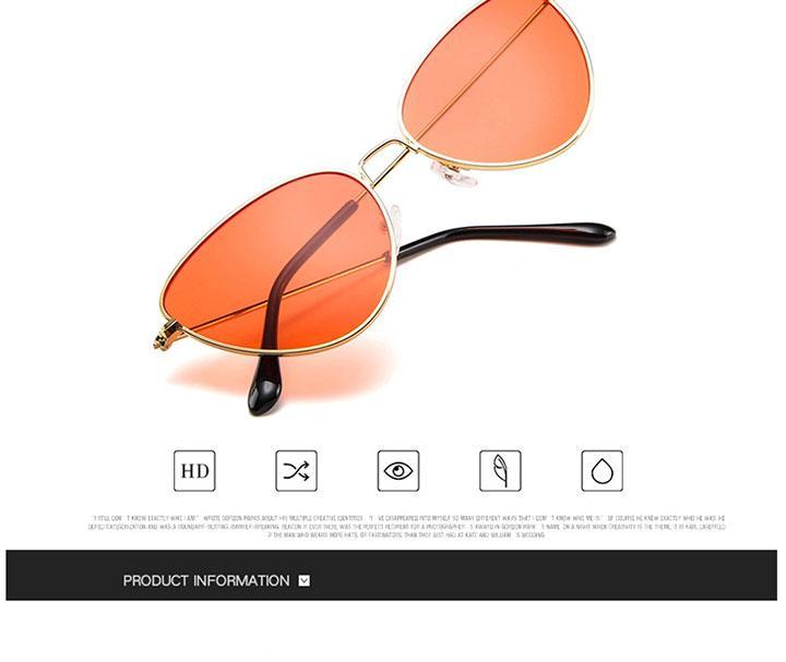 Metal Round Retro Cat Eye Sunglasses UV Protected Eyewear