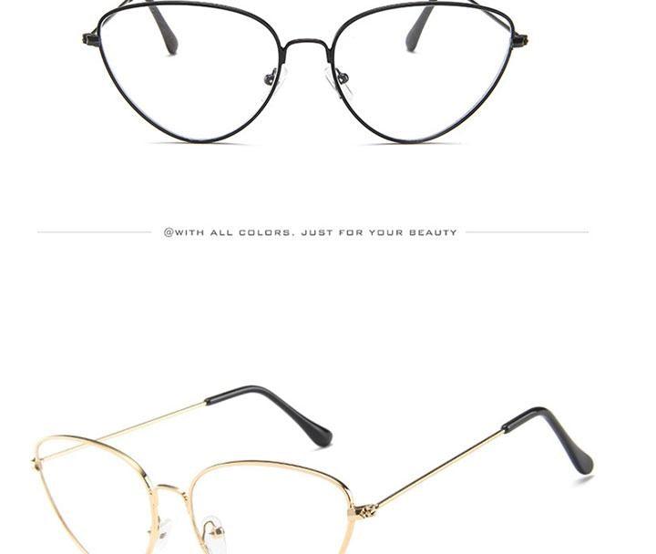Metal Round Retro Cat Eye Sunglasses UV Protected Eyewear